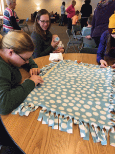 Making blankets for Project Linus